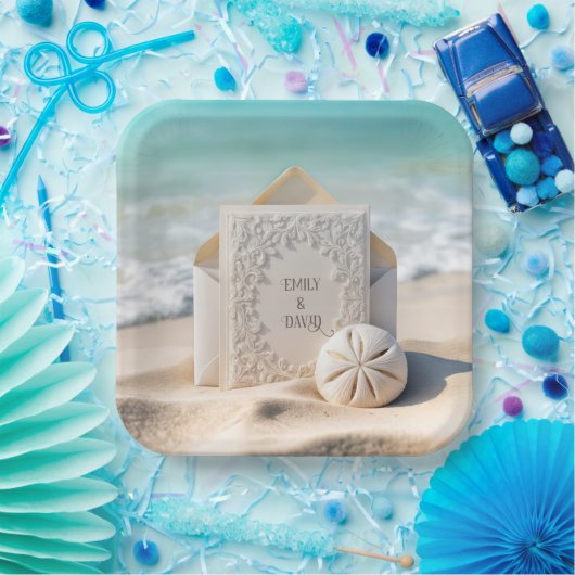 Hochzeitsgeschosse mit Strand Sand Dollar Pappteller (Party)
