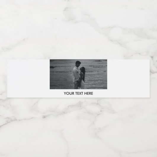 Hochzeitsgestaltung für Foto und Text Wasserflaschenetikett (Einzelnes Label)