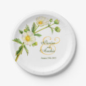 Hochzeitsgestein-Rose Pappteller (Vorderseite)