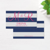 Hochzeitsgetränk für Navy Blue und Pink Monogram (Schreibtisch)