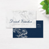 Hochzeitsgetränk Voucher Moderne florale Silver Na (Schreibtisch)