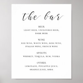 Hochzeitsgetränke Bar Poster