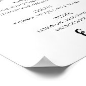 Hochzeitsgetränke Bar Poster (Ecke)