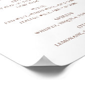 Hochzeitsgetränke für Hochzeitsgetränke im Wasserf Poster (Ecke)