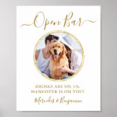 Hochzeitsgetränke für Personalisierte Goldene Hund Poster (Vorne)