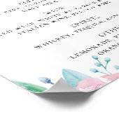 Hochzeitsgetränke in Aquarellfarben Poster (Ecke)