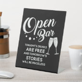 Hochzeitsgetränke: Open Bar Hongkong sind gratis Sockelschild (In SItu)