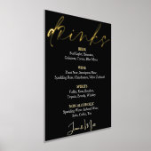 Hochzeitsgetränke Schwarzes Bar Menu Foil Prints Foliendrucke (Ablage )