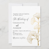 Hochzeitsginkgo-Blätter Einladung (Vorderseite)