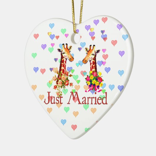 HochzeitsGiraffen Keramik Ornament (Links)