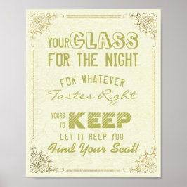 Hochzeitsglas für die Nacht finden Ihren Platz Poster