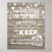 Hochzeitsglas für die Nacht finden Ihren Platz Poster (Vorne)