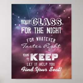 Hochzeitsglas für die Nacht finden Ihren Platz Poster