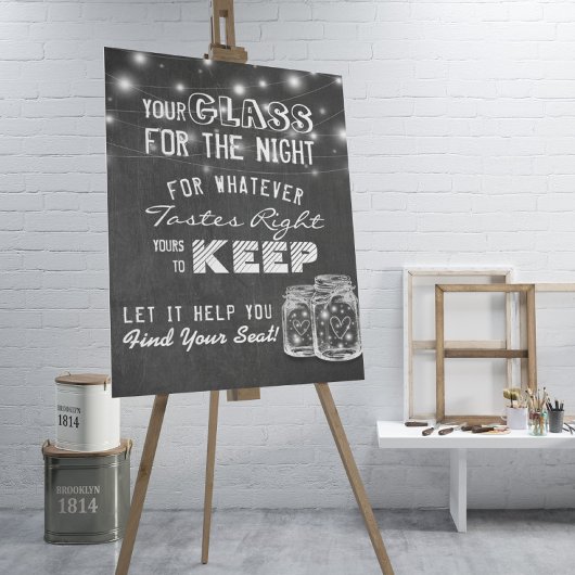 Hochzeitsglas für die Nacht finden Ihren Platz Poster