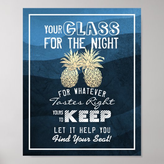 Hochzeitsglas für die Nacht finden Ihren Platz Poster (Vorne)