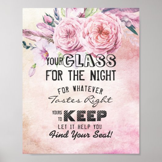 Hochzeitsglas für die Nacht finden Ihren Platz Poster (Vorne)