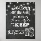 Hochzeitsglas für die Nacht finden Ihren Platz Poster (Vorne)