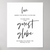 Hochzeitsglobe, Liebe macht die Welt zum Alltag Poster (Vorne)