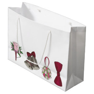 Hochzeitsglocke Bridal Rose Blume Bowtie Geschenkt Große Geschenktüte