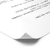 Hochzeitsglocken Aquarellgetränke Bar-Menü Poster (Ecke)