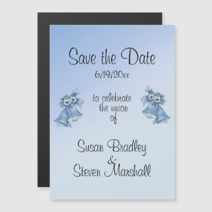 Hochzeitsglocken Blau Save-the-Date-Karte Magneteinladung
