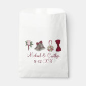 Hochzeitsglocken Blume Bow Krawatte Personalisiert Geschenktütchen (Vorderseite)