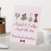 Hochzeitsglocken Blume Bow Krawatte Personalisiert Sockelschild (In SItu)