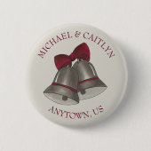 Hochzeitsglocken Ehe Verlobung Brautparty Button (Vorderseite)