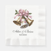 Hochzeitsglocken Empfang Cocktail Serviette (Vorderseite)