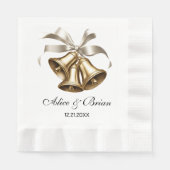 Hochzeitsglocken Empfang Cocktail Serviette (Vorderseite)