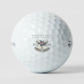 'Hochzeitsglocken & Golfbälle' Hochzeitsgunst-Gesc Golfball (Vorderseite)
