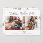 Hochzeitsglocken Multi-Foto-Verlobung-Karte (Vorne/Hinten)