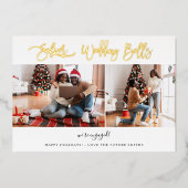 Hochzeitsglocken Multi-Foto-Verlobung oder Elope-K Folieneinladung (Vorderseite)