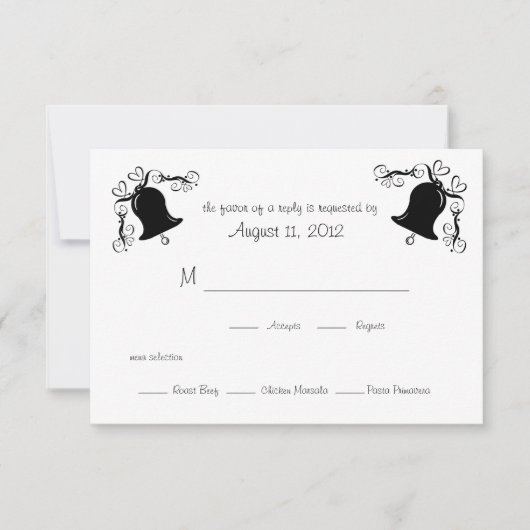 Hochzeitsglocken RSVP Karte (Vorderseite)