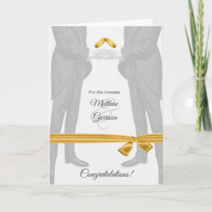 Hochzeitsglückwünsche für zwei Bräutigame im Vinta Karte