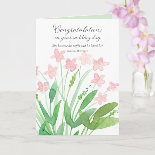 Hochzeitsglückwünsche Genesis Bibel Karte (Orchidee)