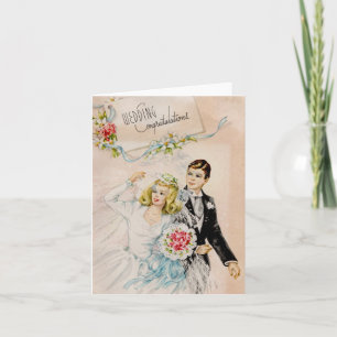 Hochzeitsglückwünsche im Vintage-Stil Karte