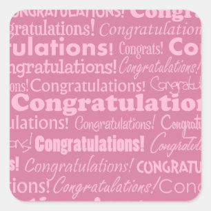 Hochzeitsglückwünsche Quadratischer Aufkleber