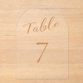 Hochzeitsgold elegante Acrylfaser-Tischnummer Acryleinladungen (Vorderseite)