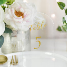 Hochzeitsgold Glitzer elegante Acryl-Tischnummer