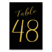 Hochzeitsgold Glitzer Schwarz elegante Tischnummer (Rückseite)
