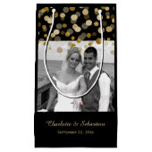 Hochzeitsgold-Imitate Glitzer Dots Custom Kleine Geschenktüte (Vorderseite)