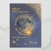 Hochzeitsgold in Edelmetall Folieneinladung (Rückseite)