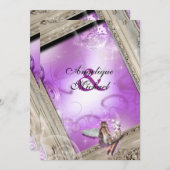 Hochzeitsgold lila einladung (Vorne/Hinten)