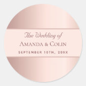 Hochzeitsgold Rose bedankt sich für die elegante M Runder Aufkleber (Vorderseite)