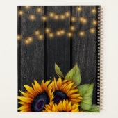 Hochzeitsgold-Sonnenblumenholz personalisiert Planer (Rückseite)
