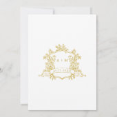 Hochzeitsgold Viktorianischer Blumenrahmen Einladung (Rückseite)