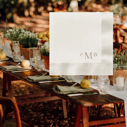 Hochzeitsgoldcreme geprägtes Elegant Serviette