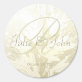 Hochzeitsgolden-Blume-Monogramm - Aufkleber 2 (Vorderseite)