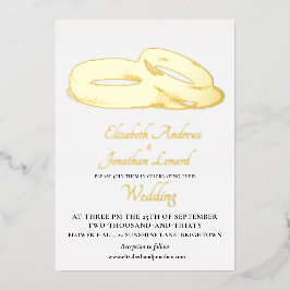 Hochzeitsgolden Einfache Elegante Rings Folieneinladung